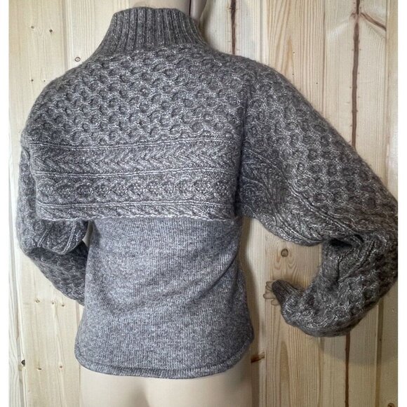 Anthropologie Brown Cable Knit Sweater Shrug - Picture 3 of 14